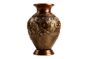 Elegant decorative vase with intricate designs in a studio setting