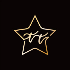 Luxury Initials TT with Star Logo Design Inspiration