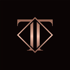 Luxury Letter T Diamond Logo Design Inspiration