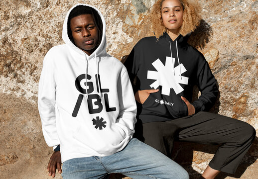 Trendy Hoodies Outdoor Fashion Mockup PSD