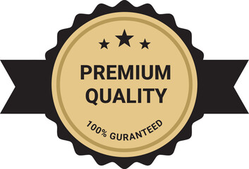 Premium quality 100% guaranteed golden label badge vector graphic