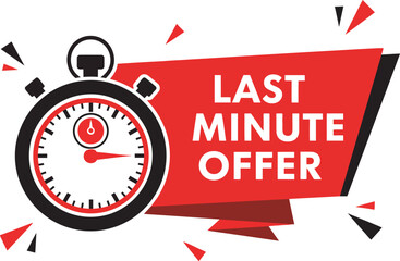 Last Minute Offer Countdown Timer Marketing Promotional Sale Illustration