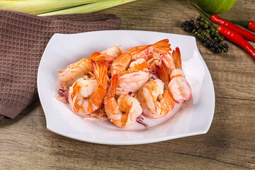 Shrimp cocktail with salad and sauce