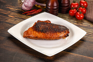 Roasted duck breast in cherry