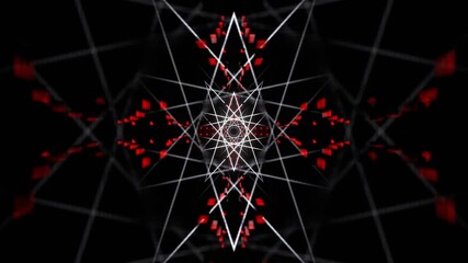 White and Red Neon Laser Mandala Background VJ Loop in 4K - Powered by Adobe