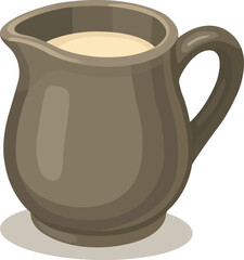 Small Ceramic Milk Jug Filled with Cream