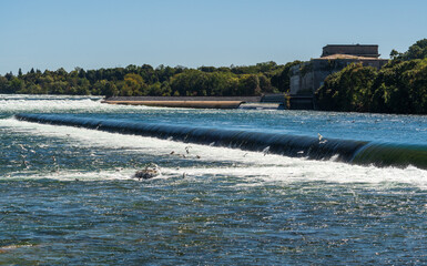 Obraz premium Niagara Falls Canada, Horseshoe Falls View on a Sunny Day