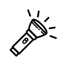 Handheld flashlight with light beam -  vector icon