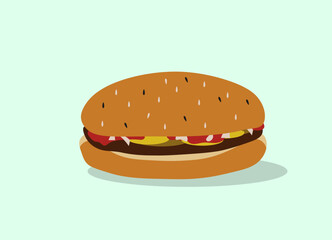 burger on a light background,