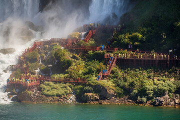 Niagara Falls Canada, Horseshoe Falls View on a Sunny Day