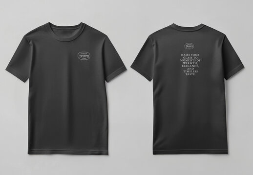 Black Tshirt Mockup With Elegant Text PSD