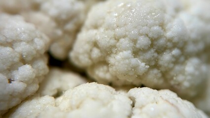 Macro Close-Up of Cauliflower Surface Texture
