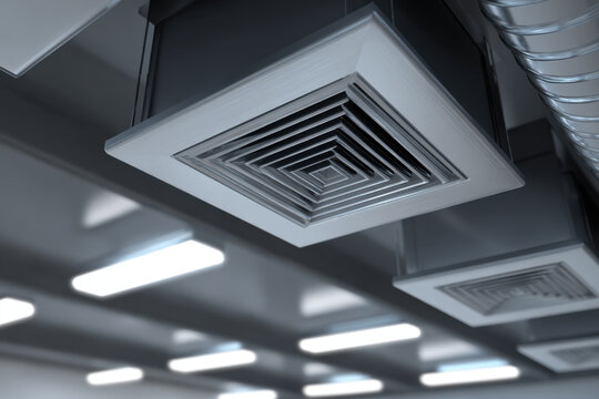 Ceiling ventilation grille air diffuser metal duct modern HVAC industrial ceiling rectangular vent suspended ceiling metal louvers