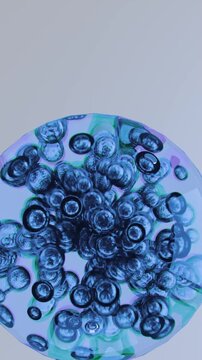 Blue Liquid Bubbles Animation - Abstract Organic Spheres Loop
