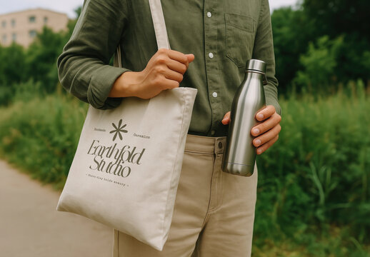Eco Friendly Lifestyle Outdoors Bag Mockup PSD