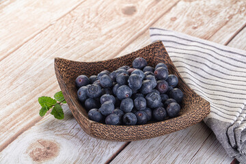 Raw ripe sweet and juicy blueberry
