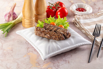 Hot beef kebab minced meat