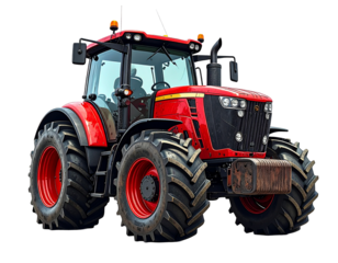 Big Powerful Agricultural Tractor, Isolated on transparent or white backgrounds