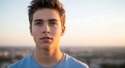 Portrait of a Young Man with a Determined Expression.