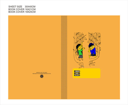 Minimalist Motivational Student Book Cover Template: "Universe Believes in You"  for book size 16x21 cm or 18x25 cm , cover sheet 30x40 cm(Subject,  Class ,Fields)