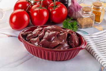 Raw chicken liver for cooking