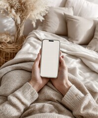 Comfortable Bedside Setup with Smartphone