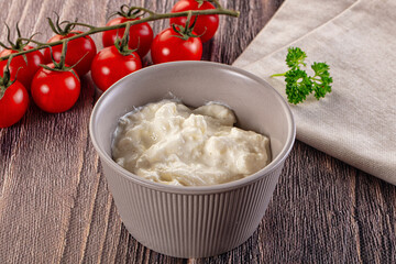 Italian delicous stracciatella young soft cheese