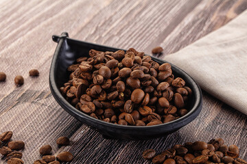 Roasted brown araboca coffee beans