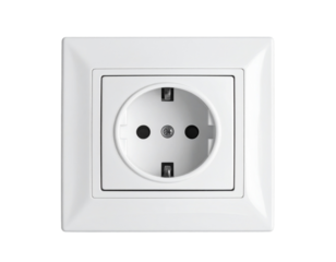 Outlet with a plug on a wall, Isolated on transparent or white backgrounds