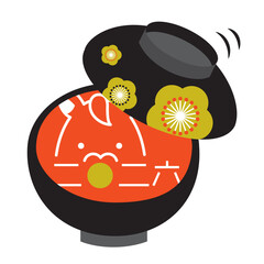 2026年の馬の顔の描かれたお椀　午年