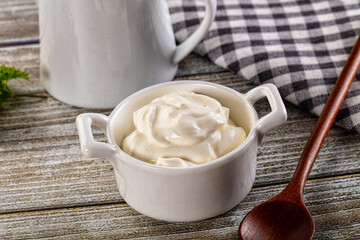 White organic natural cream sour