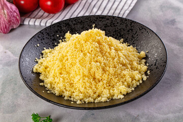 Boiled wheat couscous grain garnish