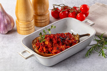 Gourmet baked eggplant with meat