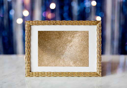 Elegant Gold Frame Mockup PSD