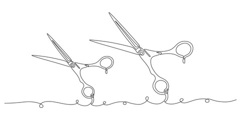 scissors continuous line 