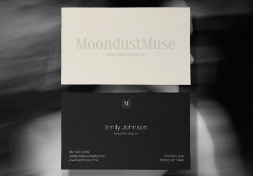 Elegant Minimalist Business Card Design Mockup PSD