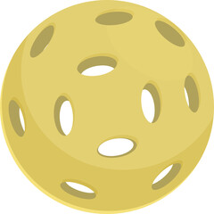 Fototapeta premium Yellow Pickleball Sports Equipment Isolated on Transparent Background Simple Cartoon Style Graphic Element