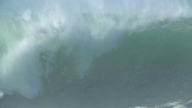 Huge waves exploding after breaking