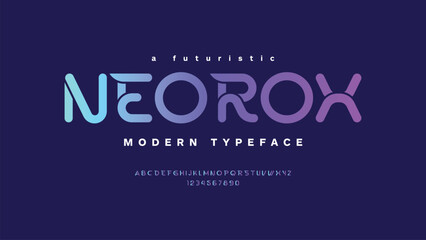 Obraz premium A modern custom sport font This bold type accelerates any design with an urban tech inspired