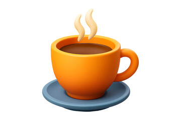 Obraz premium 3D Hot Coffee Cup Isolated on a Transparent Background