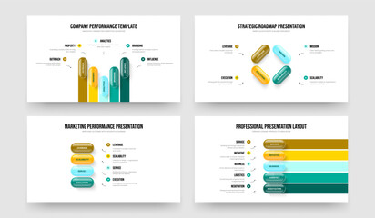 Investor Innovation Five Four Option Infographic Slideshow Template Vector Illustration Collection. Service Performance 5 4 Element Diagram Frame Design Bundle.