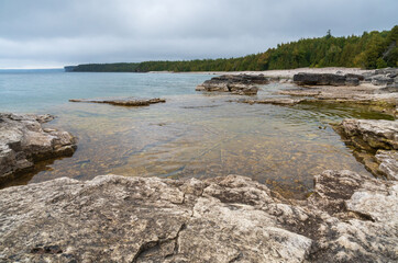 Bruce Peninsula National Park Canada, Cliffs and Crystal Clear Georgian Bay Waters