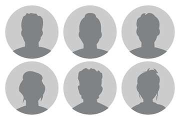 avatar icon. profile icons set. male and female avatars vector icon set illustration isolated on white background.