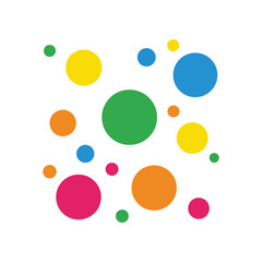Multicolored bubble icon silhouette vector flat design on white background.