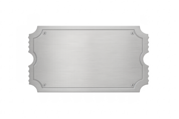 Blank elegant brushed metal plaque on transparent background