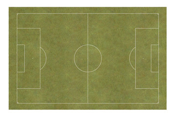 realistic grass surface. soccer sport olive dark green lawn. Top view of International standard football field floor with 11 players per teamisolated on transparent background or png file.