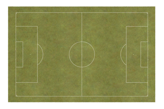 realistic grass surface. soccer sport olive dark green lawn. Top view of International standard football field floor with 11 players per teamisolated on transparent background or png file.