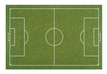 layout empty board artificial grass model surface.soccer sport green lawn. football field floor with line isolated on transparent background or png file.