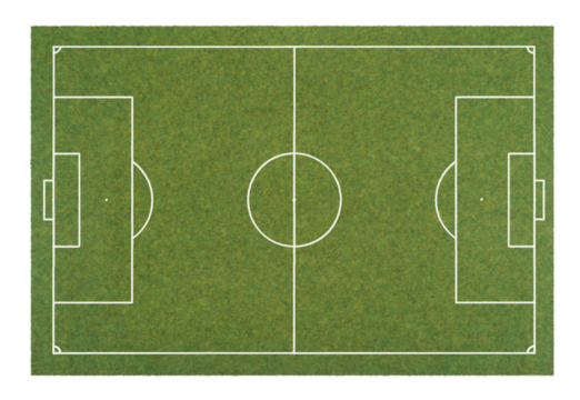 layout empty board artificial grass model surface.soccer sport green lawn. football field floor with line isolated on transparent background or png file.