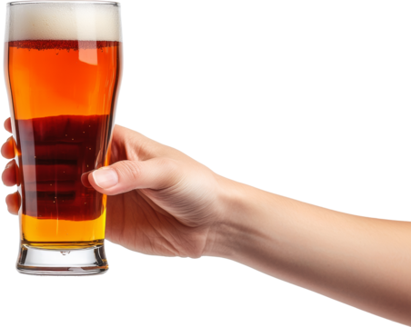 glass of beer in hand 